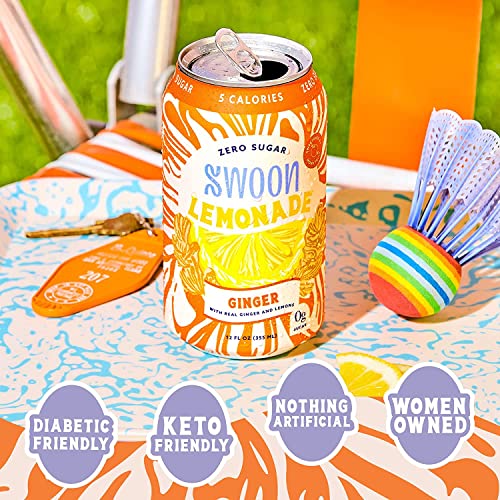 Swoon Ginger Lemonade - Sugar Free Lemonade, Low Carb, Paleo-Friendly, Gluten-Free Keto Drink - Made With 100% Natural Lemon Juice Concentrate - 12 Fl Oz (Pack Of 12) #TOP3