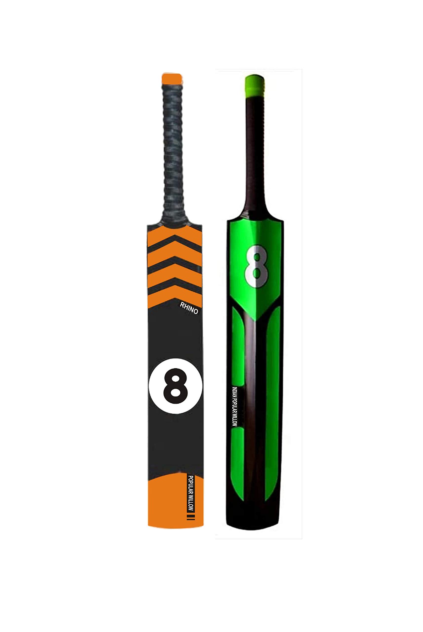 The Gre8 Cricket Bat Popular Willow (Full Size) Tennis Balls (850-1000) GMS Light Weight 2 Piece Combo Cricket Bat