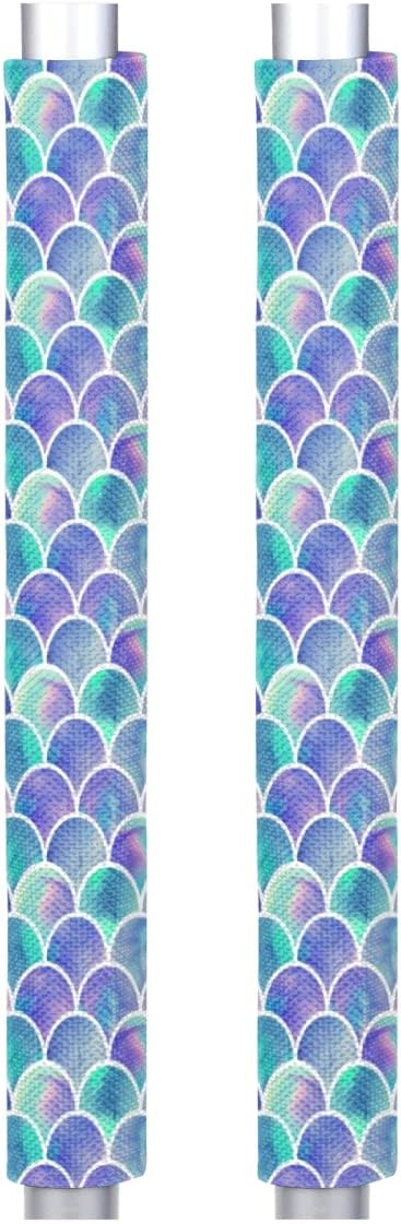 Refrigerator Handle Covers Set of 2 Turquoise Purple Mermaid Washable Kitchen Appliance Handle Covers for Stove Oven Dishwasher Fridge Handle Cover Kitchen Accessories