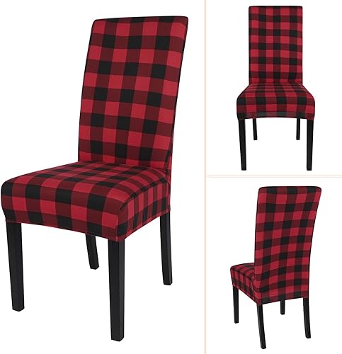 Miniatura 5 de SearchI Juego de 6 fundas para sillas Parsons de comedor, elásticas con estampado, fundas protectoras para sillas Parsons de elastano, extraíbles y