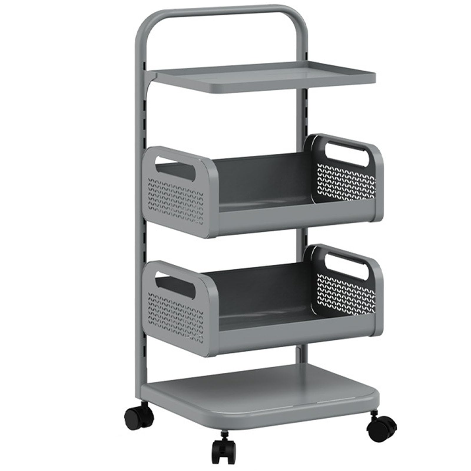 Eiwitany Floor-standing Multi-layer Storage Rack, Net Basket, Detachable Universal Wheels, Easy To Move, Can Place Fruits and Vegetables, Etc. (four floors)