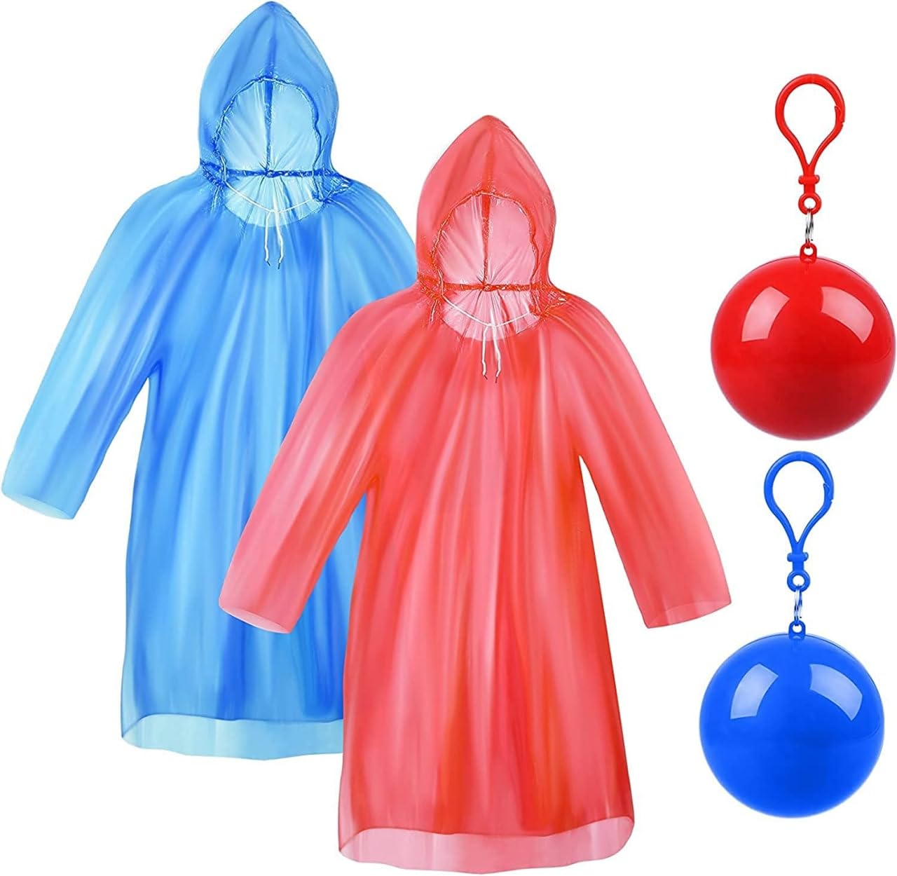 kiyamoksh world Disposable Raincoat Ball with Keyring, Pack of 2 | Emergency Hooded Rain Poncho | Portable Waterproof Rainwear for Hiking, Camping, Travel, Trekking & Outdoor Use-picture-10