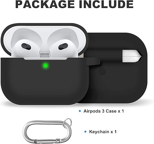 Miniatura 2 de Funda para AirPods 3, accesorios de protección de silicona con llavero y bolígrafo de limpieza compatible con Apple AirPod de 3 generación 2021 para