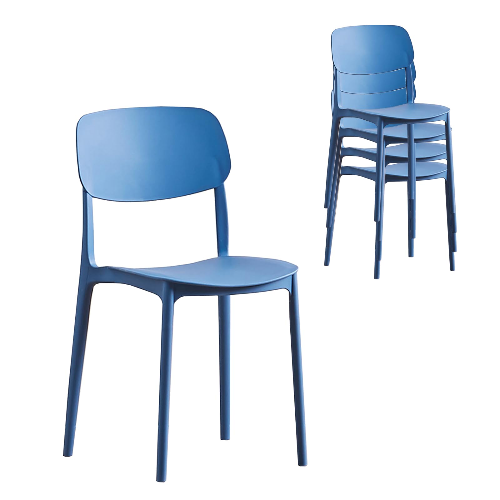Chaises de salle à manger lot de 4 chaises modernes empilables en plastique pour salon