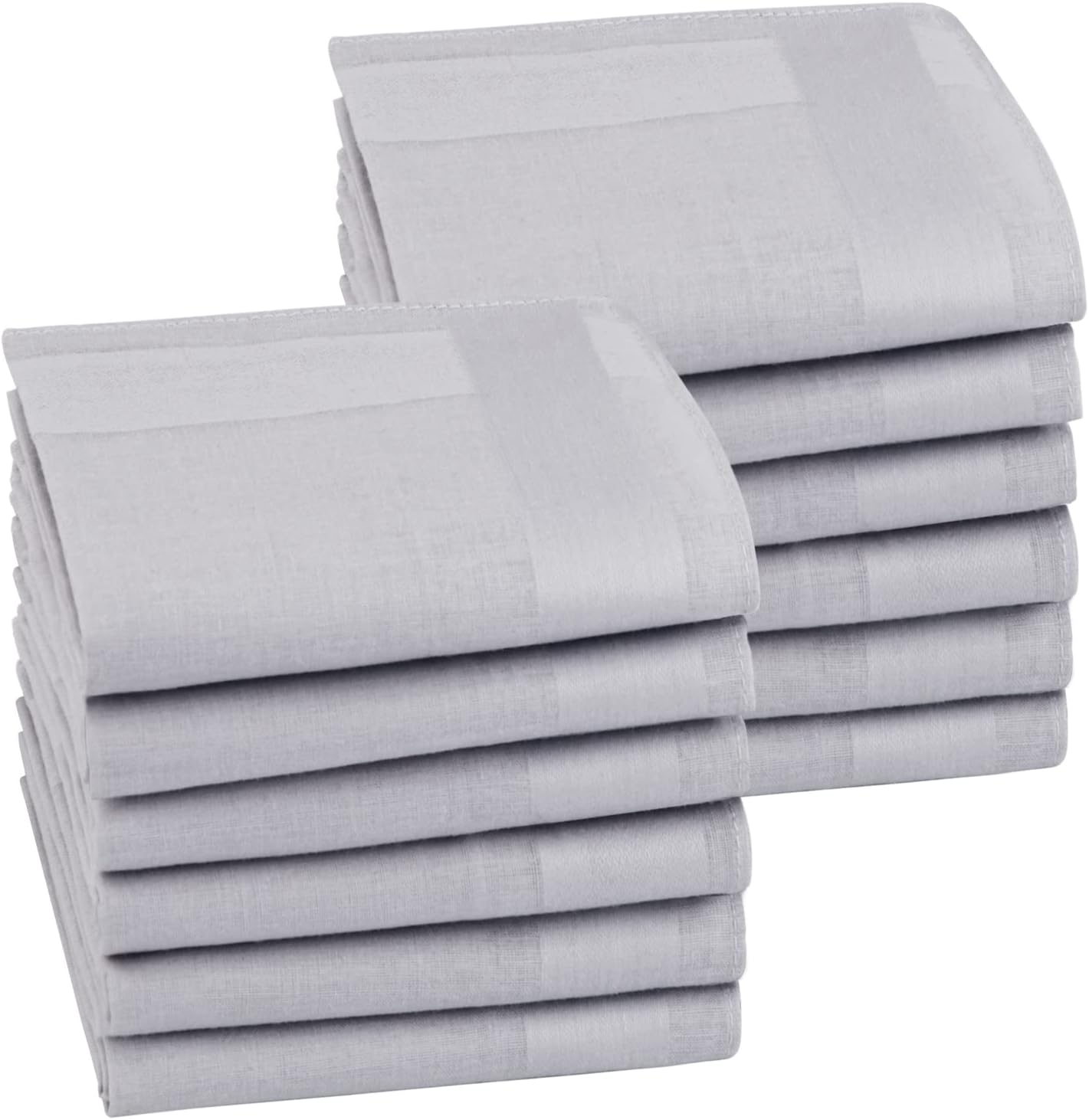 HOULIFE Men's Cotton Handkerchiefs, Solid Color 60S Soft Cotton Hankies for Men Women 6/12PCS 15.7"×15.7"