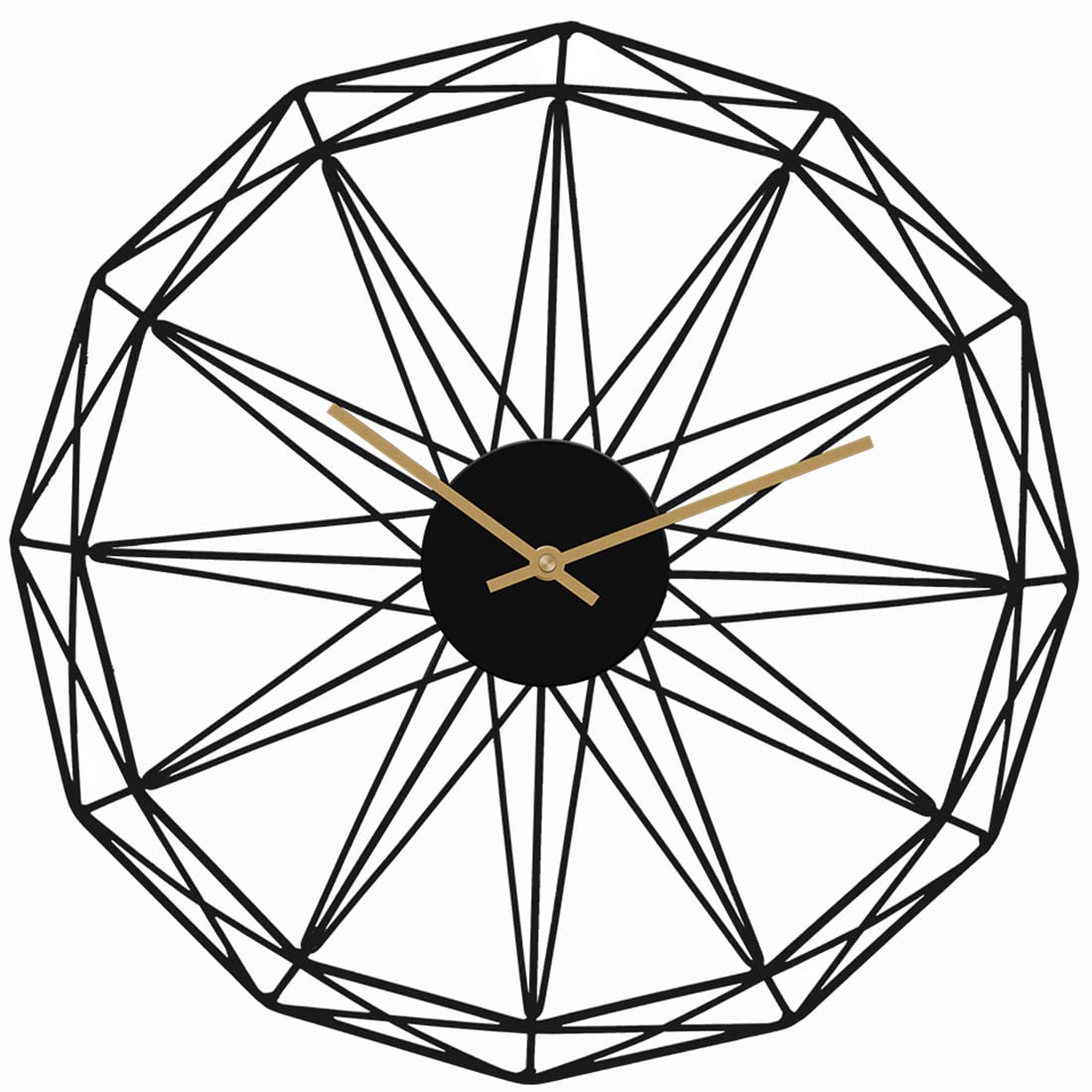 UMEXUS Large Wall Clock Metal Decorative, 18 Inch Indoor Outdoor Clock Waterproof, Modern Silent Non-Ticking Big Weatherproof Clocks for Living Room, Patio, Pool, Garden, Cafes, Hotels Decor (Black)