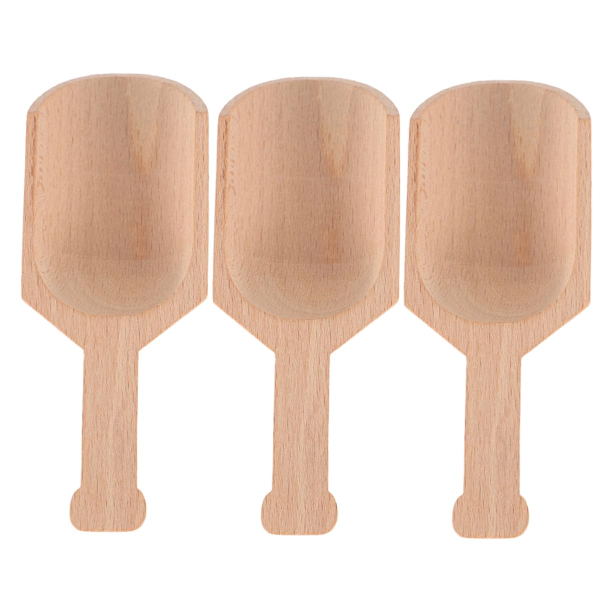 DECHOUS 3pcs Wooden Bath Salt Spoon Set Large Size Salt Scoop Household Kitchen Spatul