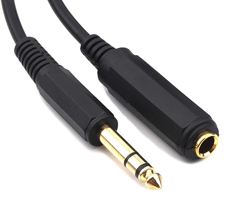 Miniatura 8 de Devinal Cable de extensión de auriculares estéreo de 0.250in de 14 de pulgada macho a 14 hembra estéreo para guitarra, cable de audio chapado en