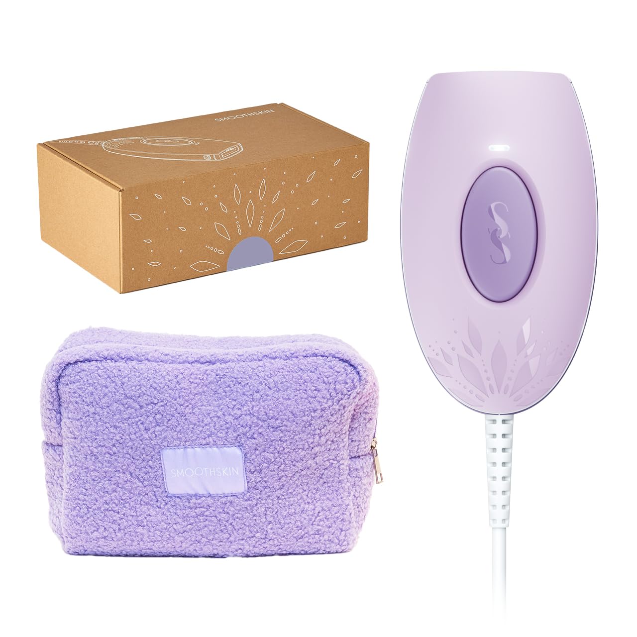 SMOOTHSKINPure Mini Lite Lilac & Teddy Pouch: IPL Laser Hair Removal Device, Long-Lasting Body, Bikini, Facial Hair Removal, Alternative to Laser & Bikini Shaver