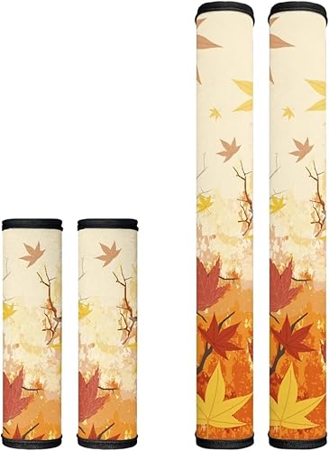 Fundas para manija de puerta de refrigerador con hojas de arce de Acción de Gracias, protector de manija de puerta de refrigerador, lavavajillas,