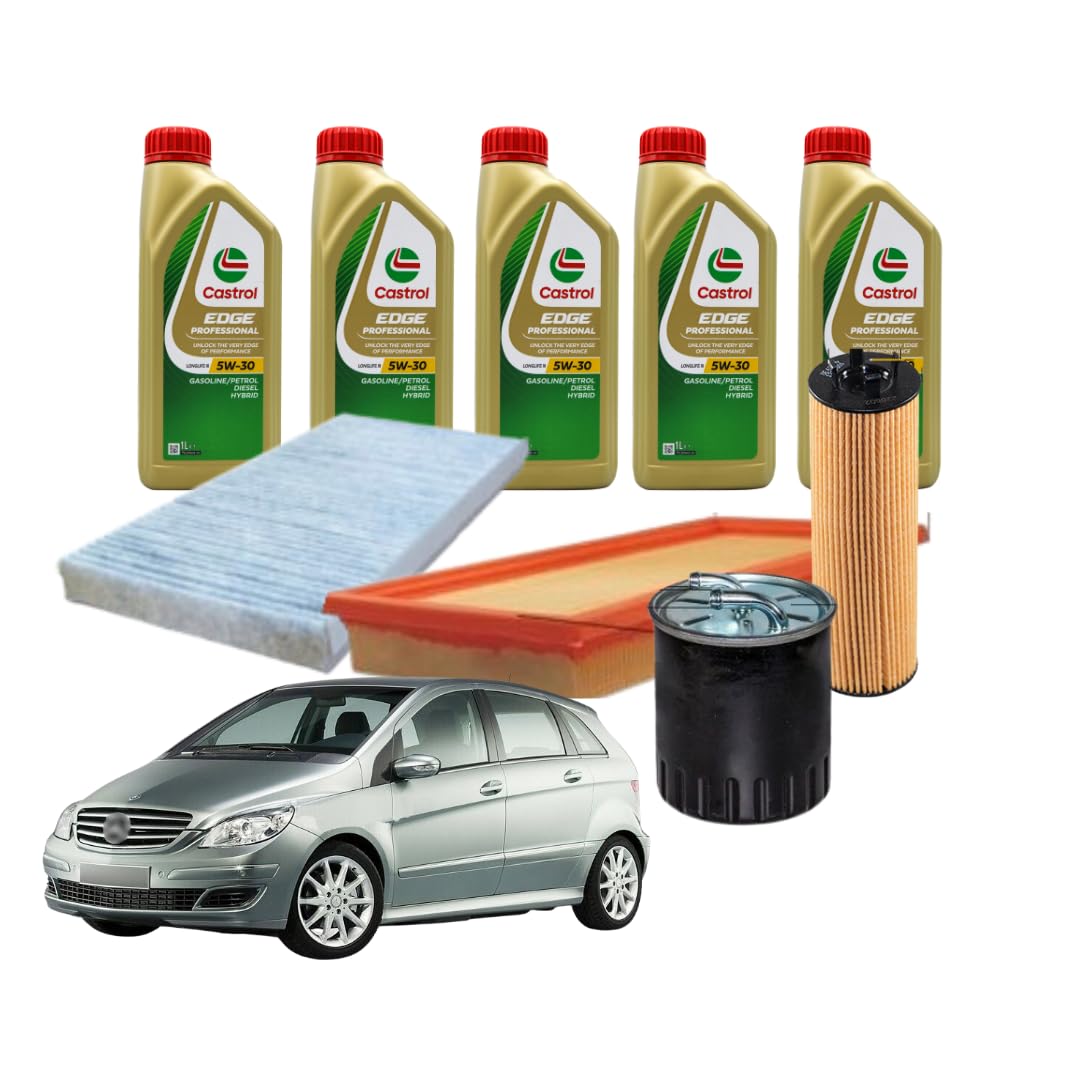 KIT TAGLIANDO COMPATIBILE CON CLASSE A W169 B W245 160 180 200 CDI 5L OLIO +4 FILTRI