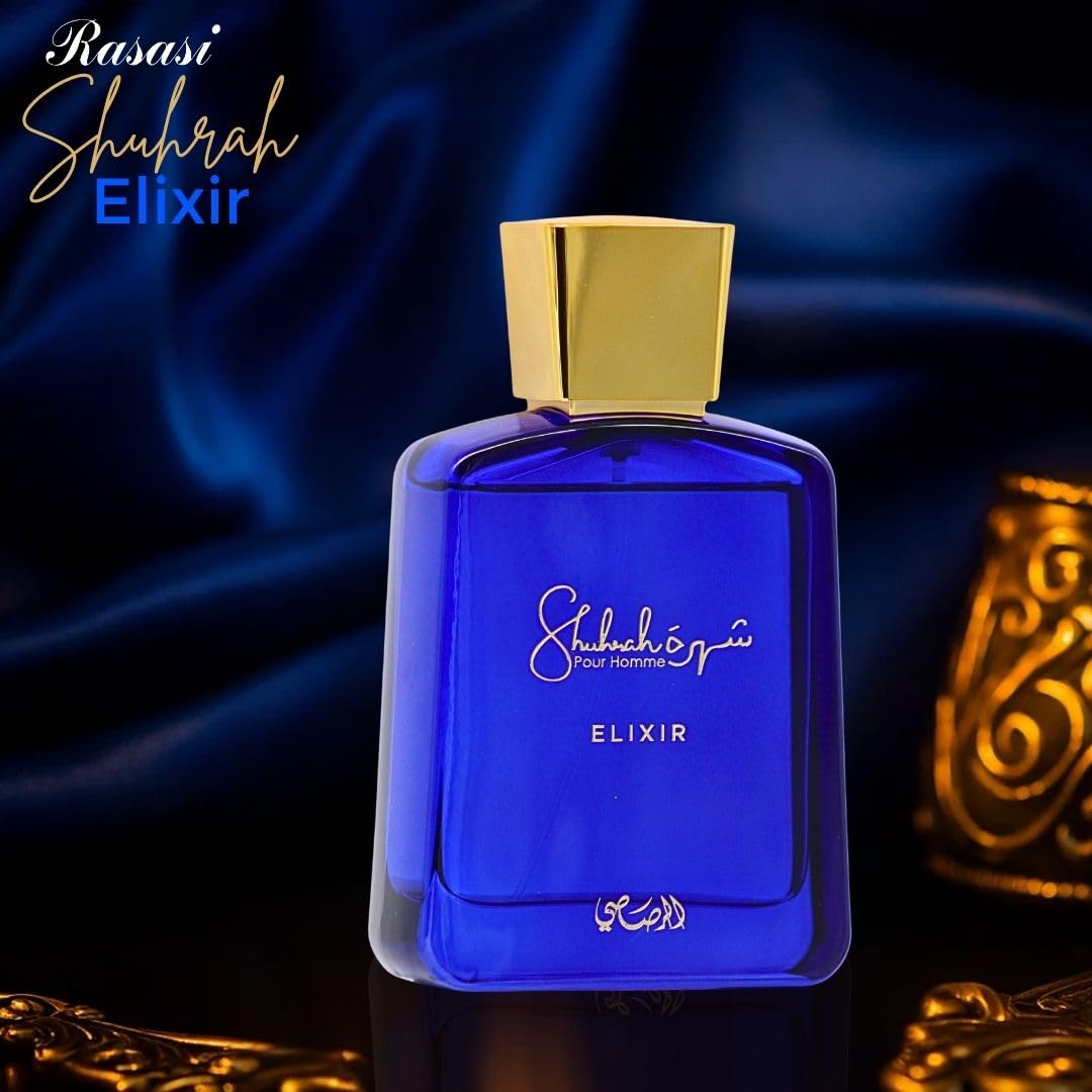 RASASI Shuhrah Elixir Pour Homme Eau de Parfum Spray 90ml (3.0 Oz) | Long-Lasting Woody Spicy Cologne | Signature Scent for Men