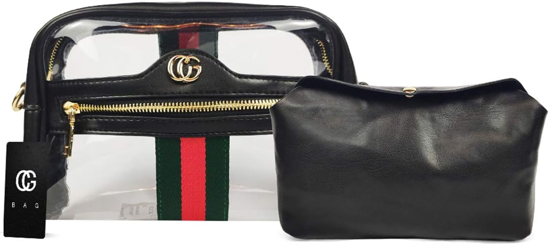 Clear Crossbody Bag for Women,Clear Stadium Bag,The Transparent Tote bag with Chain,Women Messenger Shoulder Handbag