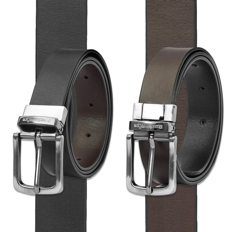 Image of Full Grain Casual Original Genuine Double Style Leather Reversible Waist Belt for Men's