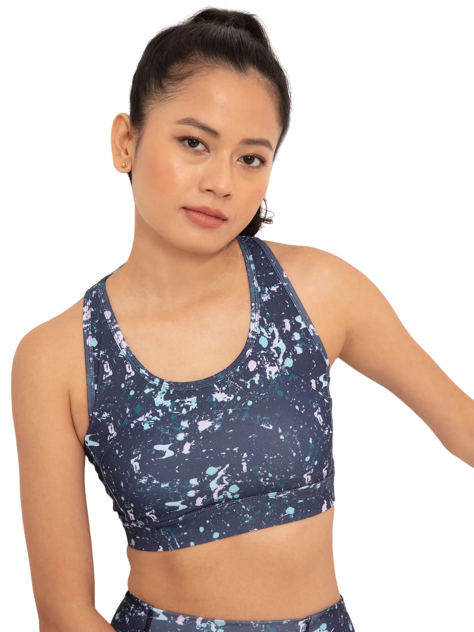 All Day Sports Bra with Keyhole Back Moisture Wicking Strecthable for Extra Support & Comfort Racerback - NYK082-image-22