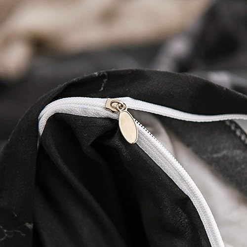 Miniatura 9 de Juego de ropa de cama cómoda, 3 piezas/juego de fundas de almohada, diseño mármol UE, tamaño doble, funda de edredón de poliéster mármol P