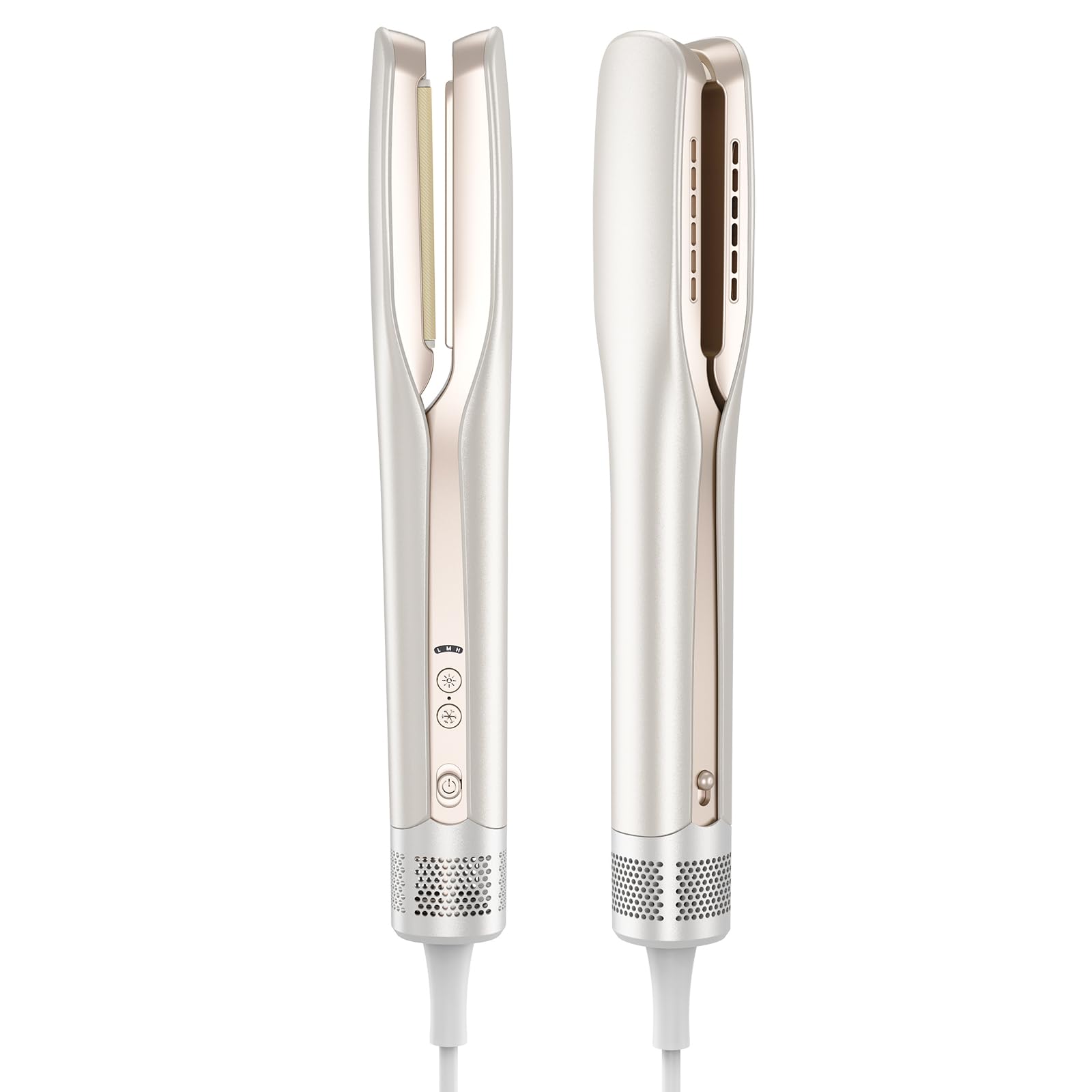 HOMEASY Lisseur Cheveux 2-en-1 : Séchage + Lissage Instantané - Fer à Lisser Professionnel, Technologie Lonique & Nanofibre, 3 Températures + 2 Vitesses, Écran LCD - Lisseur Boucleur Pour Tous Cheveux