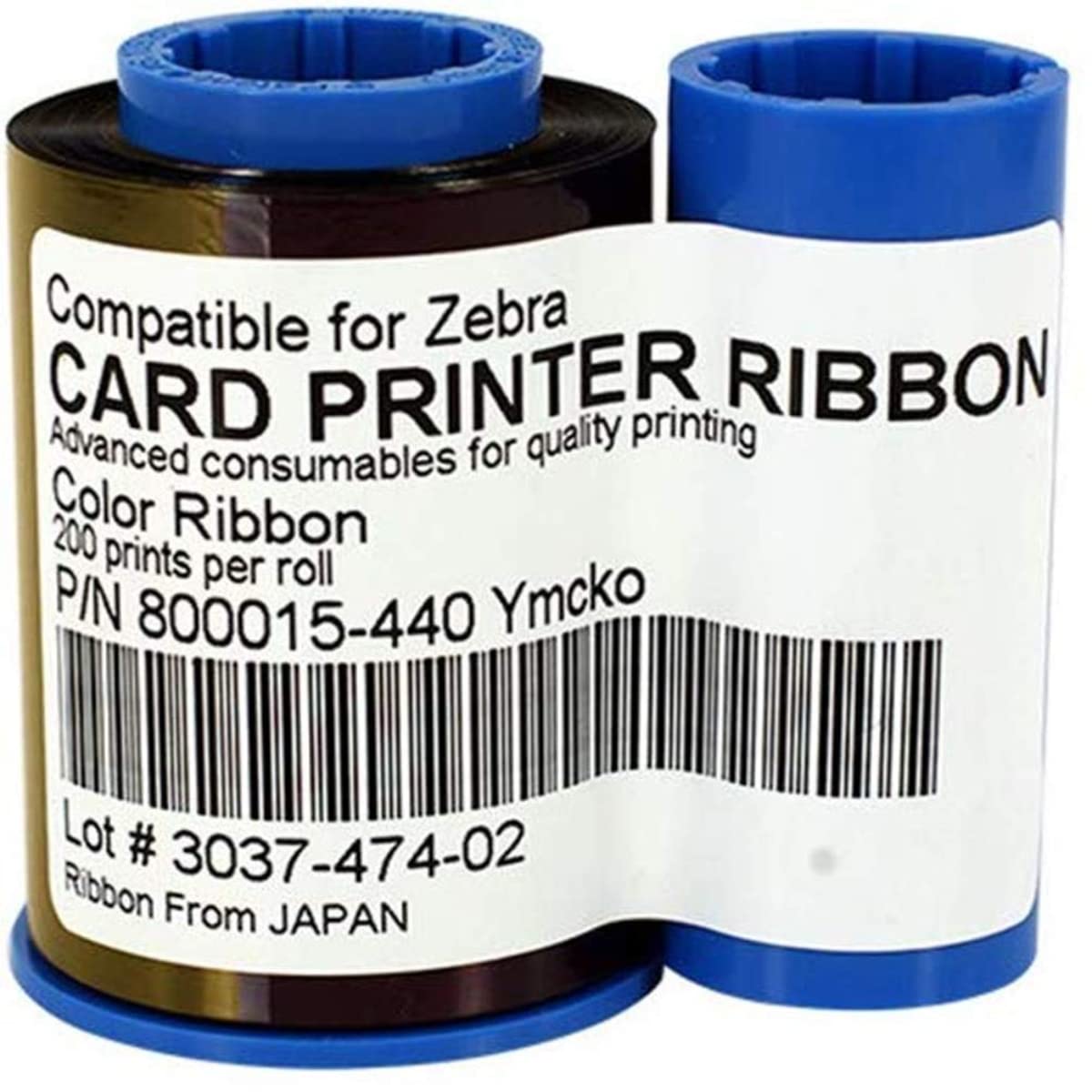 YMCKO 800015-440 Ruban encreur pour imprimante d'identification Zebra P330i P420i P430i 800015-440 YMCKO 200 images