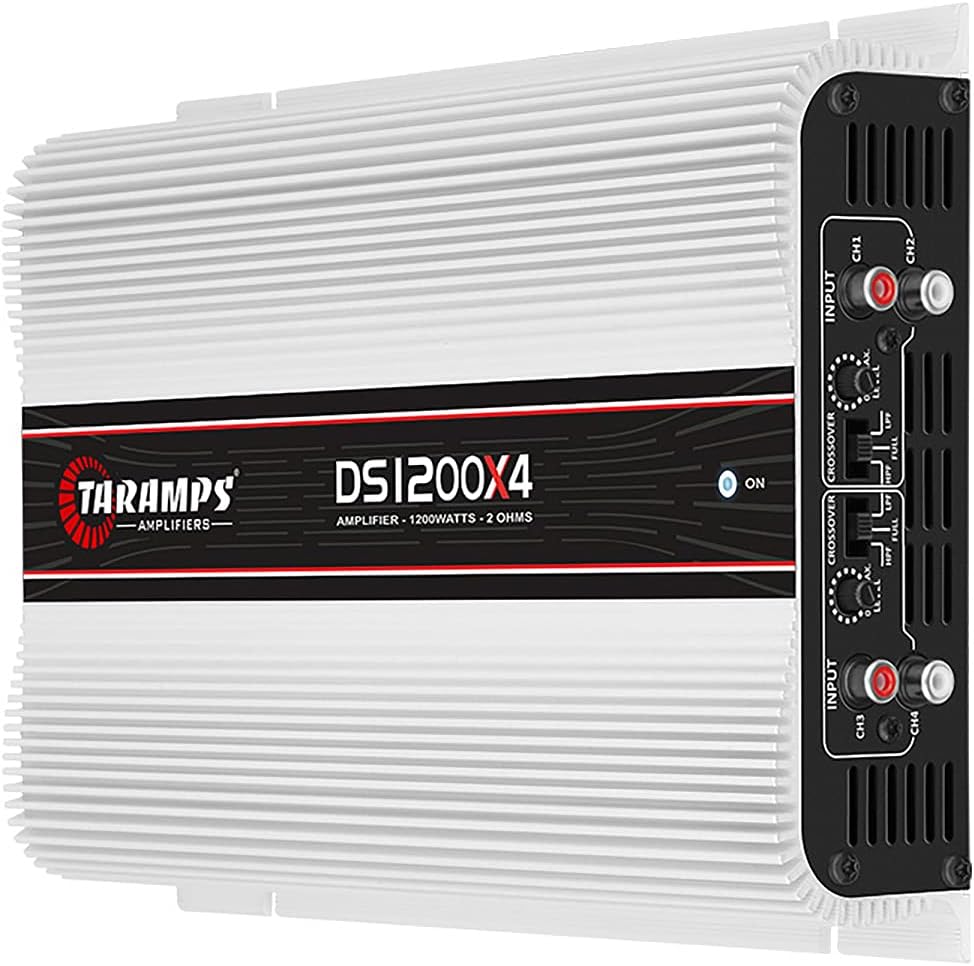 Taramps 4 Channel Car Amplifier – Class D Multichannel Amplifier 1200 Watt RMS, Car Electronics Car Audio Subwoofer 2 Ohm Stable Bass Boost Crossover for Car Speakers Sub Amp : Electronics