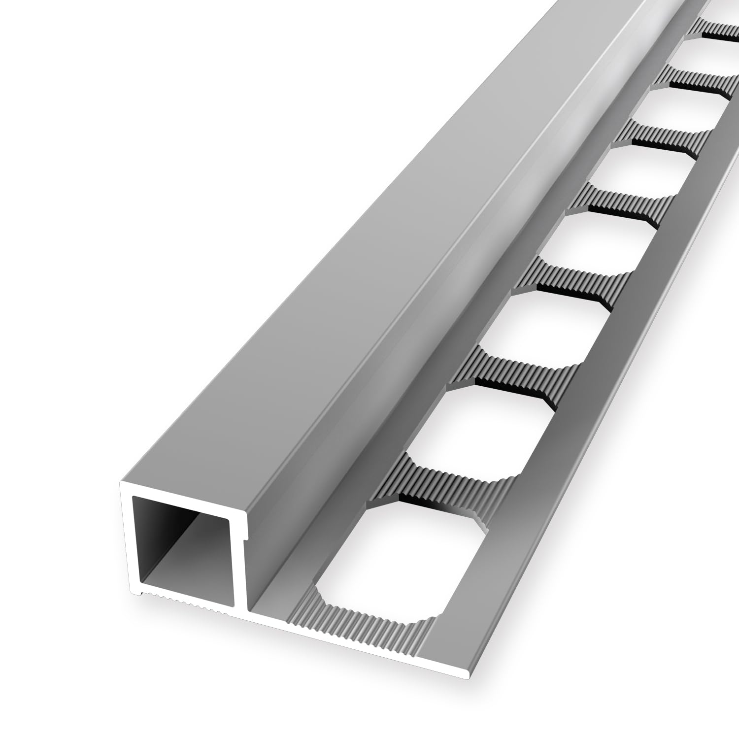 Randleistenprofil 12.5 x 35 x 2500 mm Einfasshöhe 12.5 mm Quadratprofil Aluminium Wandabschluss Geschlossen Gestanzt Metallprofil Silber Küberit