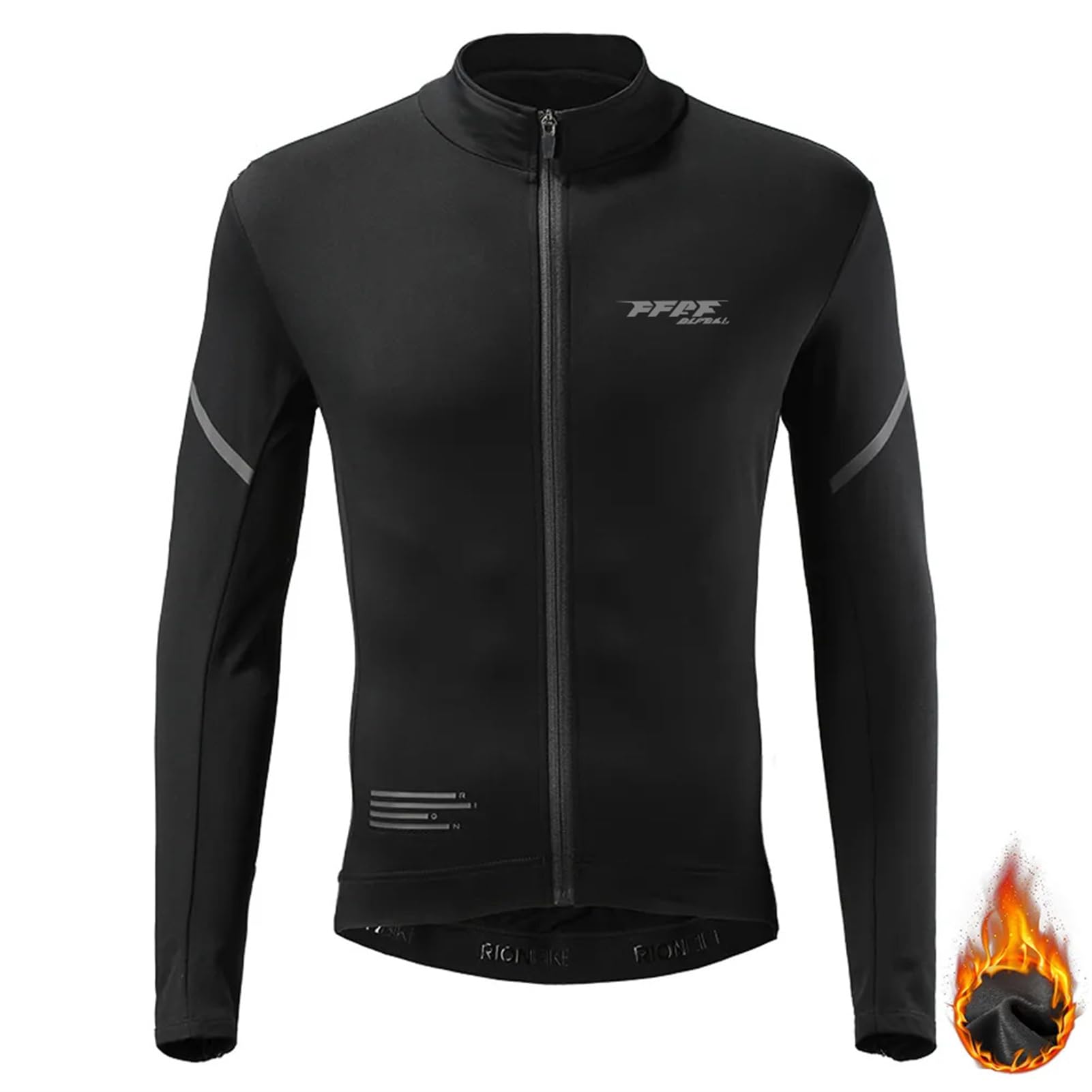 FFFF & OLFEHMens Cycling Jersey, Windproof Warm Winter Cycle Tops, Windproof Bicycle Shirt for Riding, and Running/Motocross Clothes Mountain Bike Shirt MTB BMX