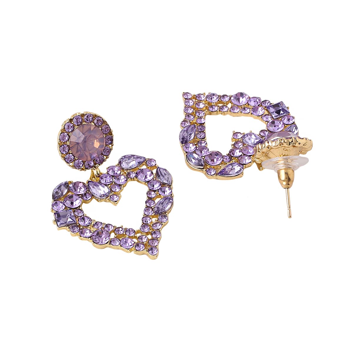 Crystal Drop Heart Earrings, Valentine's Birthday Gift