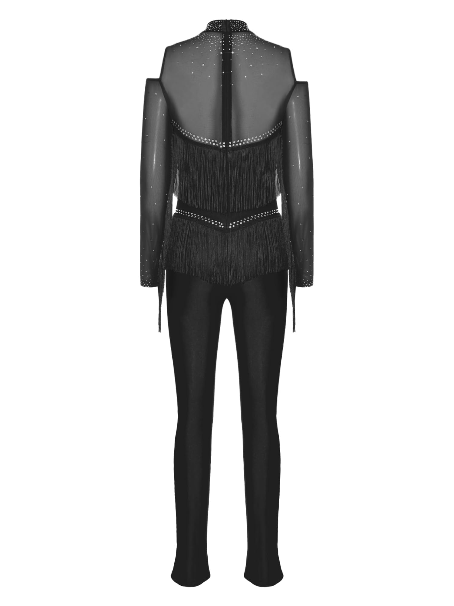 Donna Unitard Di Ginnastica Ritmica Body Danza Classica Rhinestones Scintillanti Body Atletico Per Ballerini Strass Luccicanti