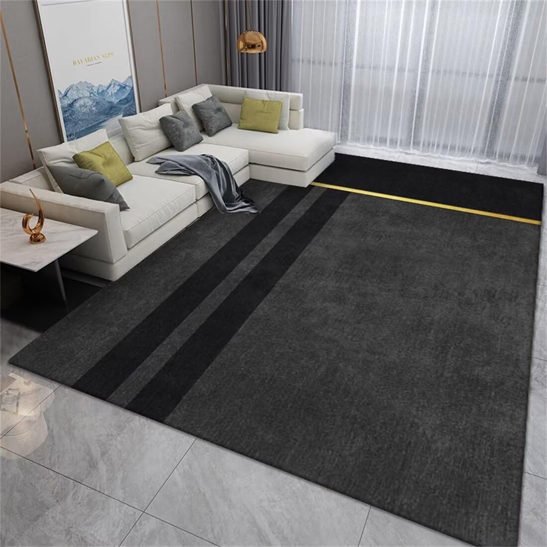 Tapis de salon de décoloration sol protection gris 140X200 terrasse fille