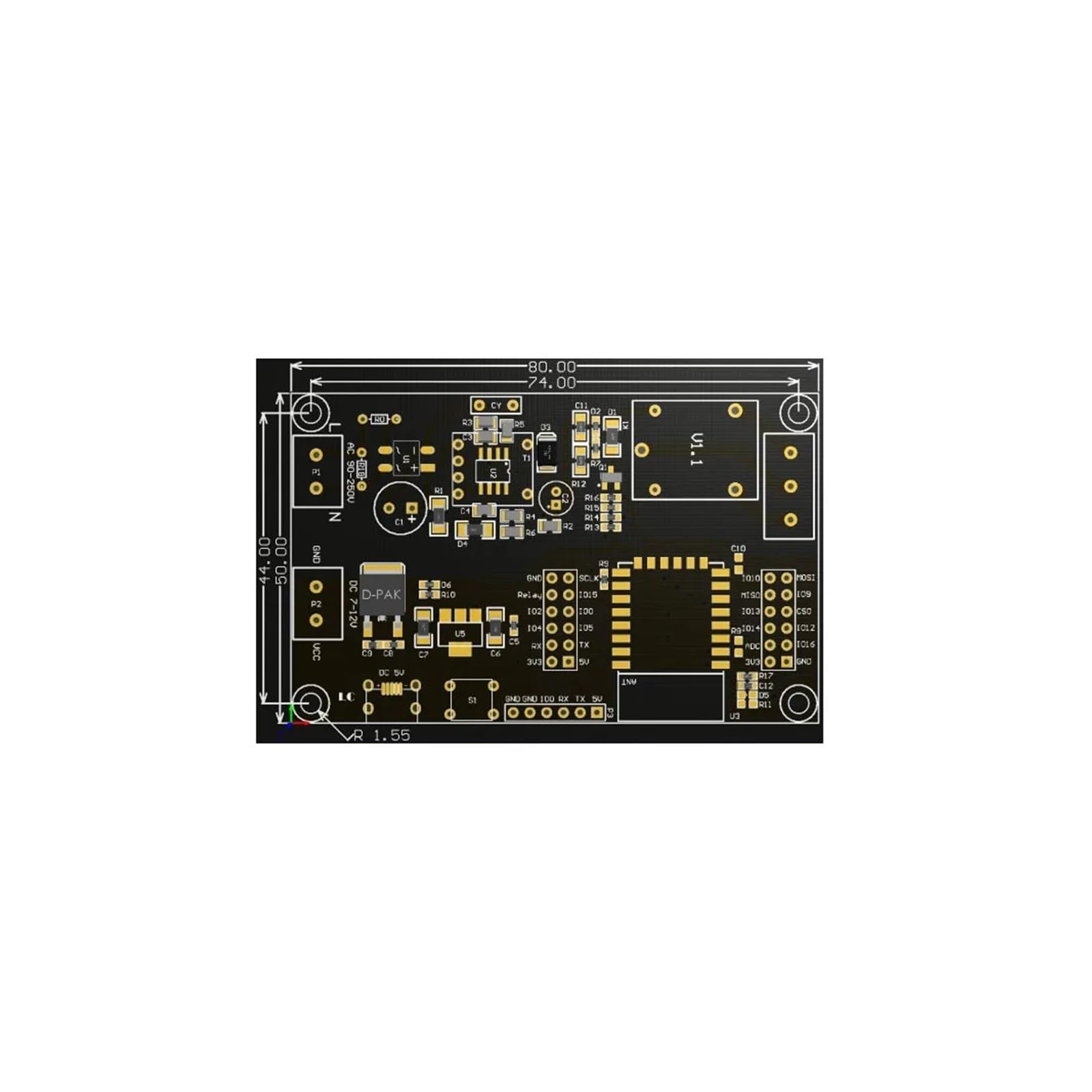 Modulo relè PLC Modulo relè ESP8266 WF ESP-12F Scheda di sviluppo alimentazione AC90-250V/DC7-12V/USB5V