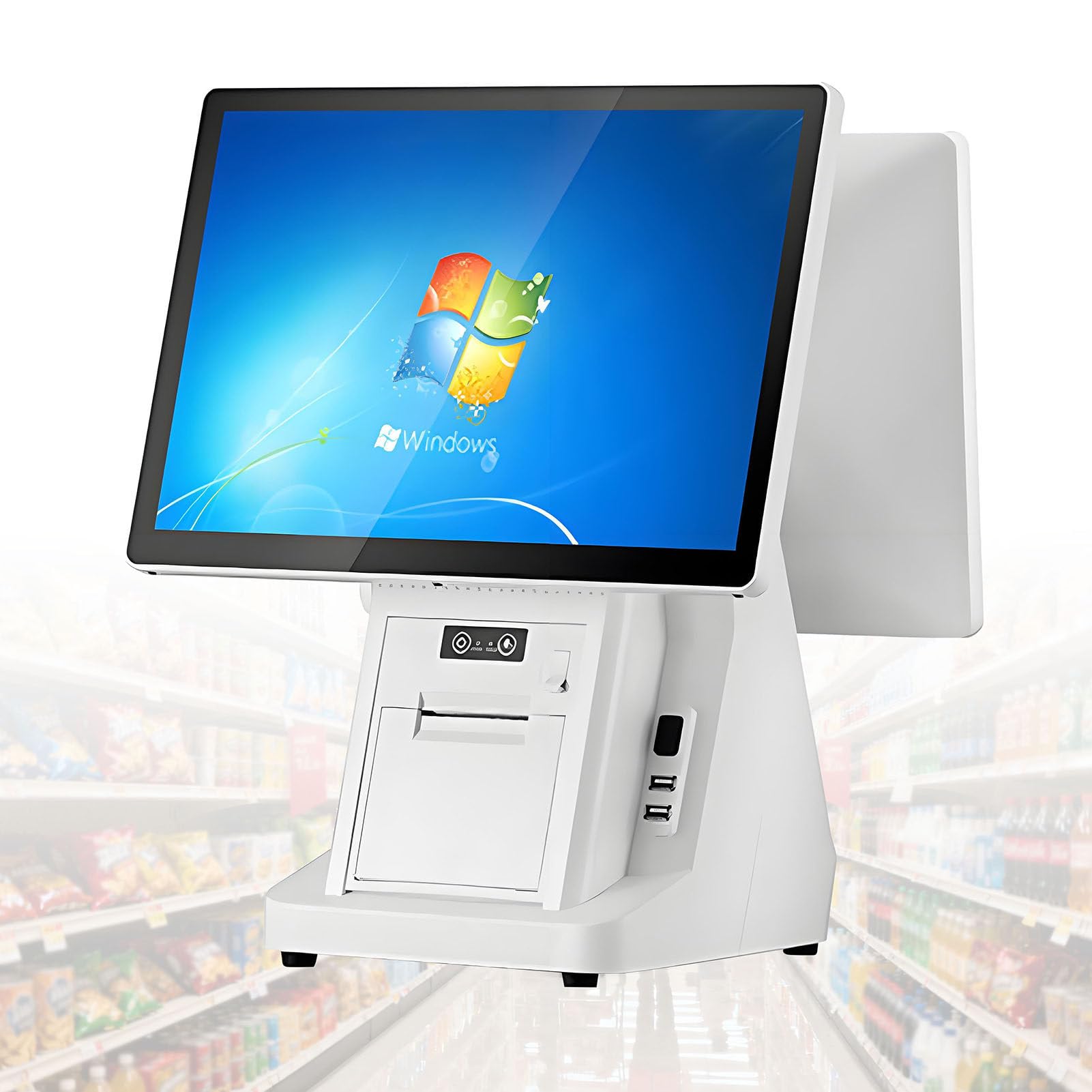 Kasy Fiskalne dla Firm z Drukarką ParaGOnów I Wieloma Portami DualScreen-80mmPrinter | Kasy Fiskalnej,8+256GB,‌15,6-Calowy Ekran Dotykowy,Kasy Fiskalne dla Sklepów Spożywczych,Odzieżowych,Restauracji