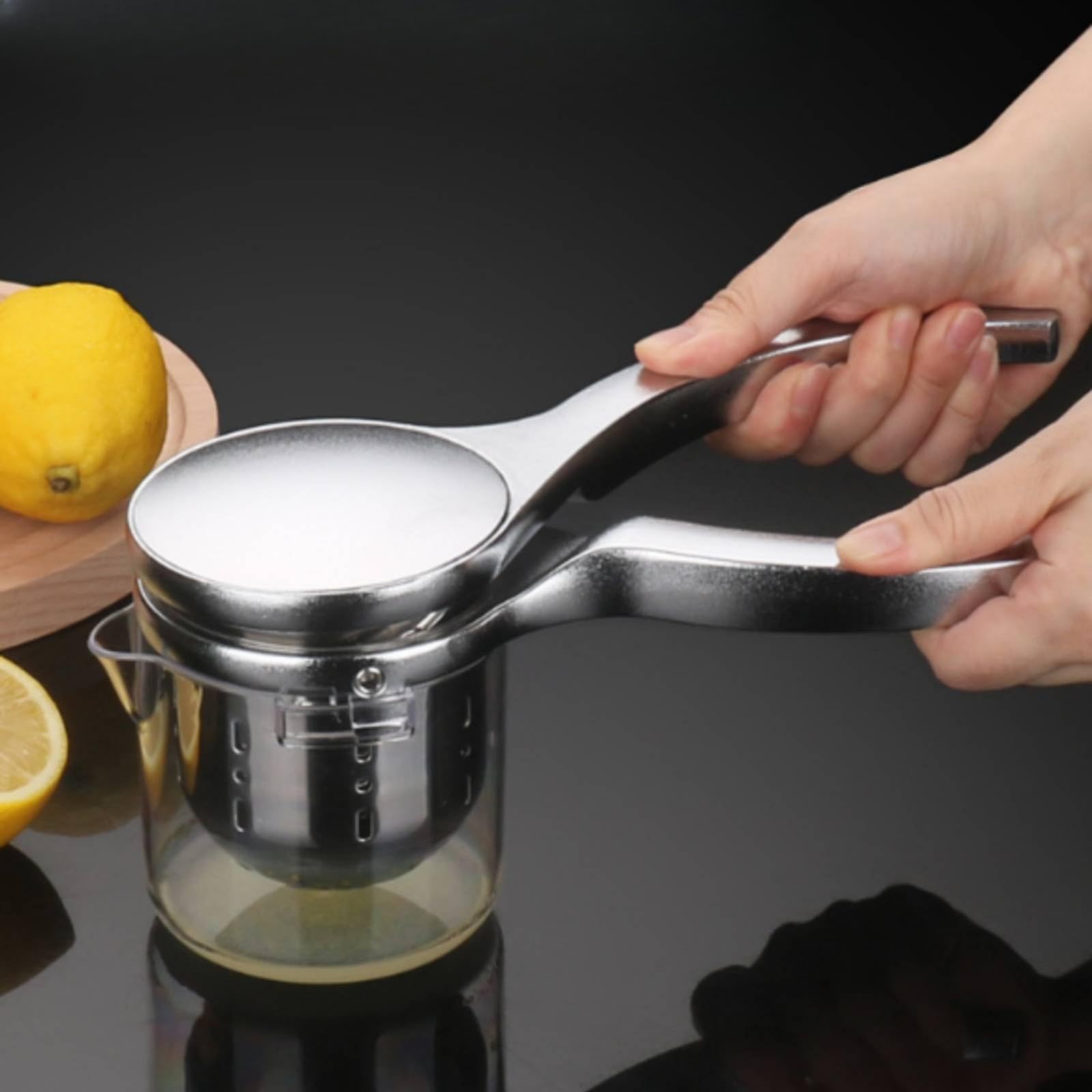 Gralara Spremiagrumi Manuale in Acciaio Inox Spremiagrumi a Leva Facile da Pulire Estrattore di Succo Manuale per Campeggio, o