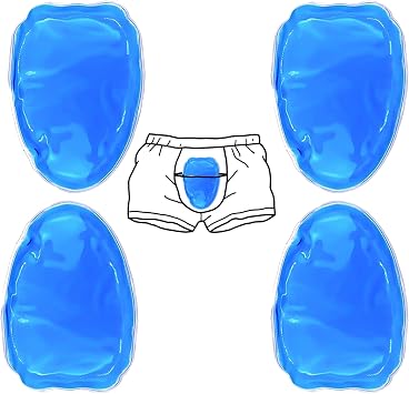 Reusable Cold Ice Pack for Post-Vasectomy Recovery and Testicular Support, Blue, 4-Pack with Comfort Design Blue 4 Count