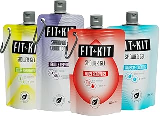Fit Kit Power Shower Gel Bundle Set - Includes Body Recovery 500ml, Muscle Cooling Shower Gel 200ml & Shampoo 200ml - Mens & Women Body Wash for Post Exercise