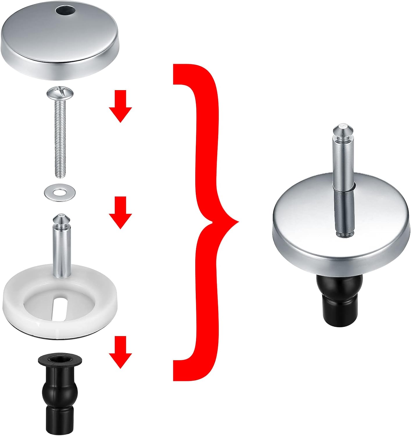2 Pack Toilet Seat Hinges Fixings, Quick Release Top Seat Fixings