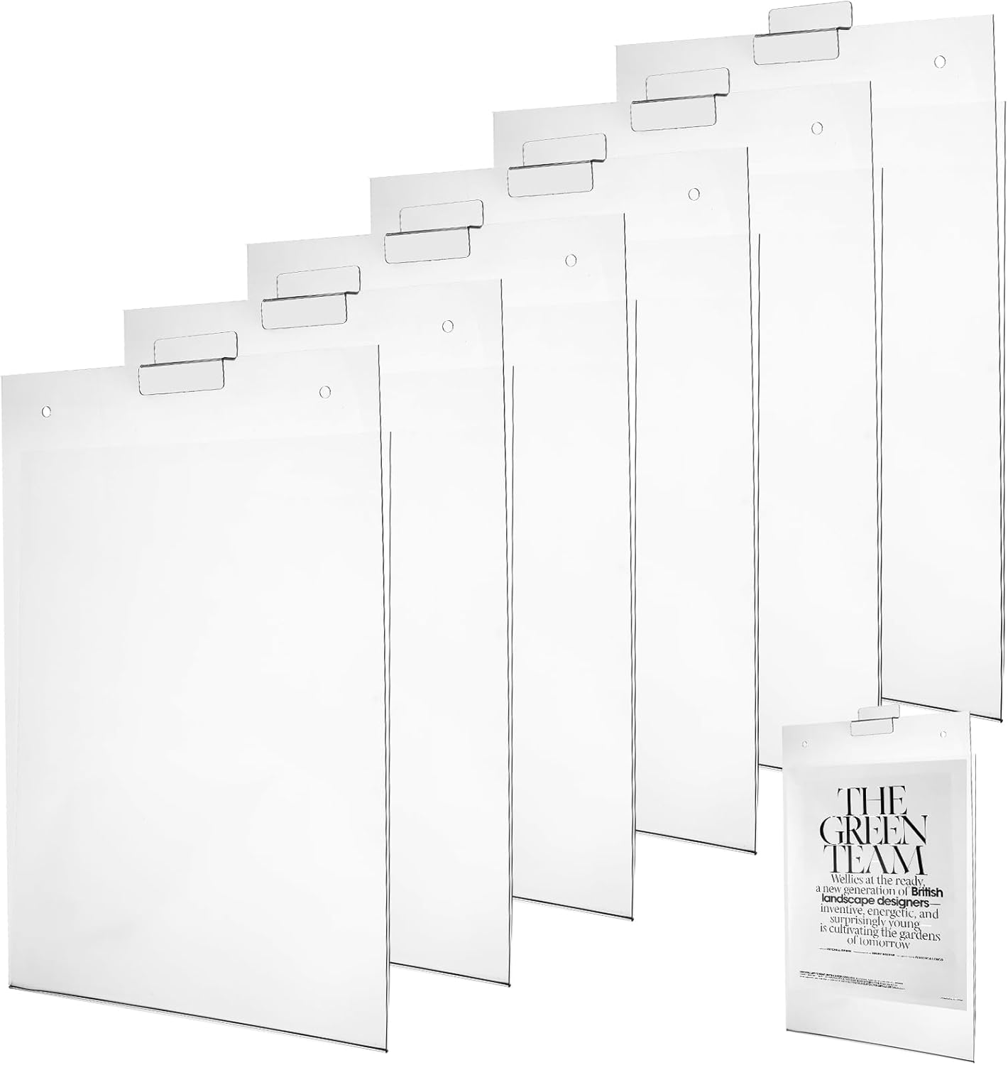 Slatwall 6 Pack Wall Mount Sleeve 8.5 x 11 Acrylic Wall