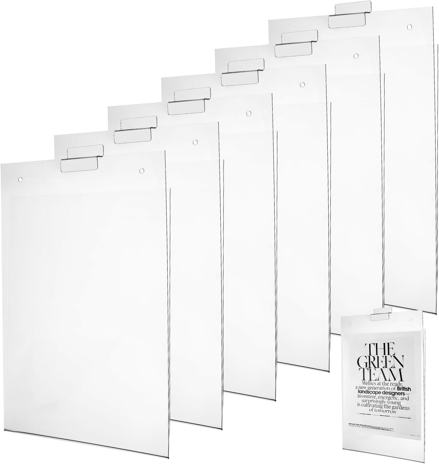 Kathfly Slatwall 6 Pack Wall Mount Sleeve 8.5 x 11 Acrylic Wall Sign Holder Wall Mount Advertisement Frame Sign Holder Display for Office Slatwall Panels Advertisement Notice Supplies