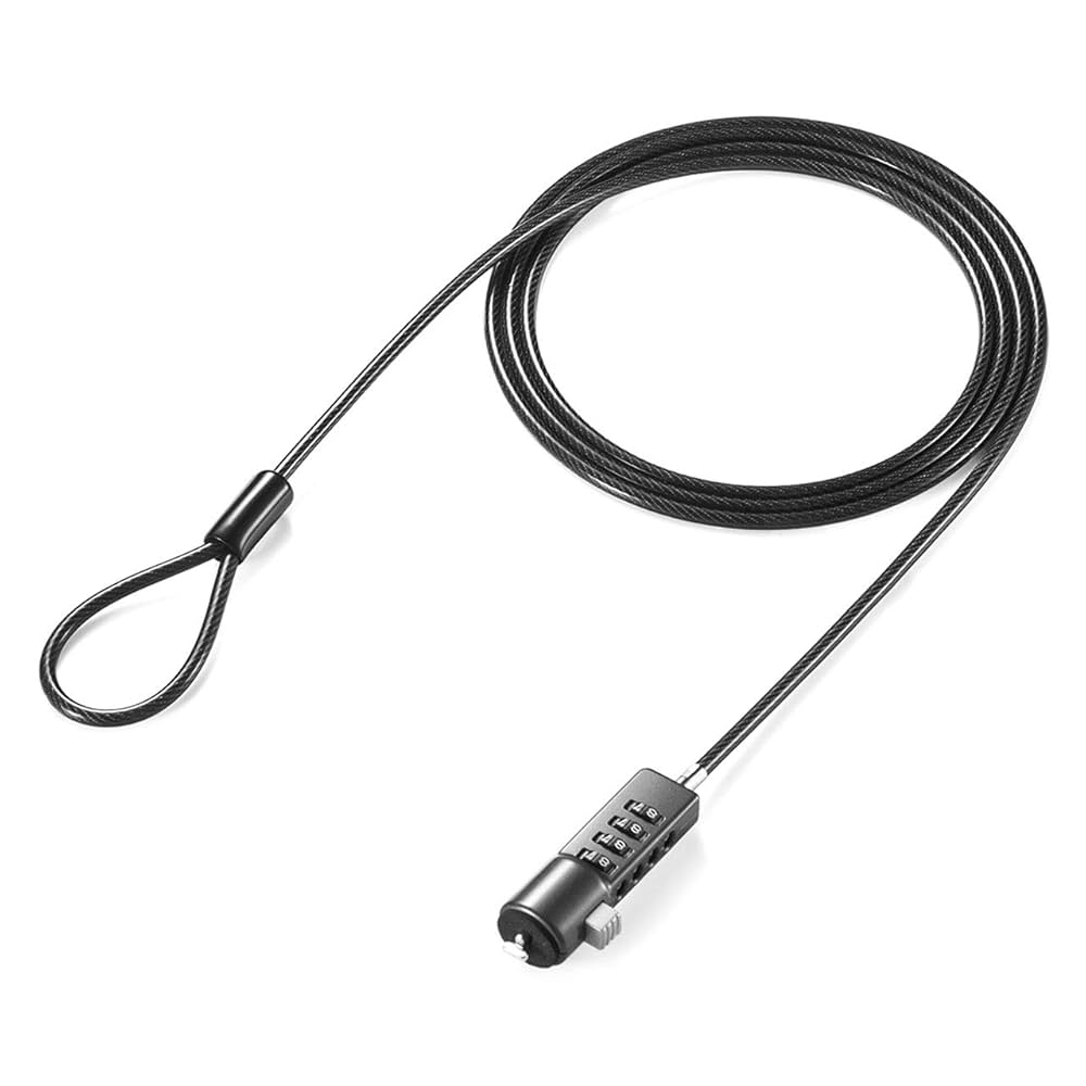 Amazon | イーサプライ セキュリティワイヤー 4桁ダイヤル錠