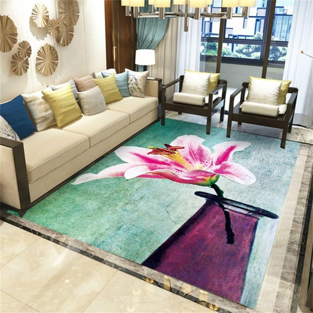 Bettumrandung Schlafzimmer Kunst Blumen Dekoration Balkon Teppich 26 Rosa Kamin deko treppen Teppich bettumrandung Schlafzimmer kinderteppiche120x160CM