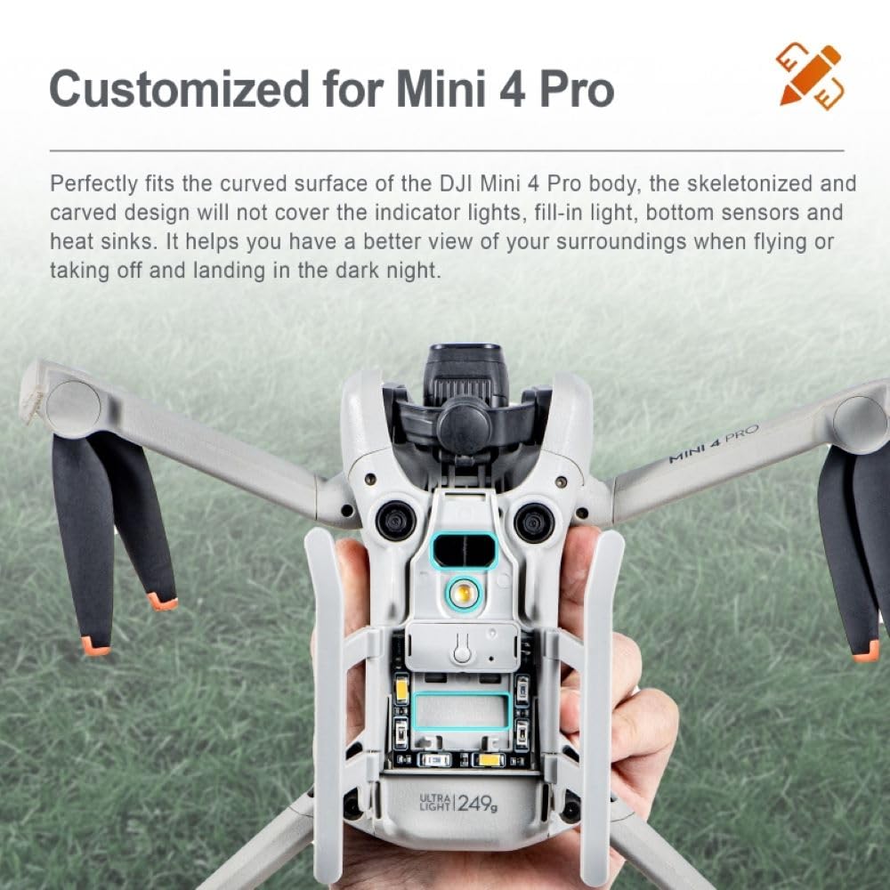 GetZget® Led Height Extender Compatible with Dji Mini 4 pro Landing gear Leg- Comes with 3 Lighting Modes Night Flying Accessories 3