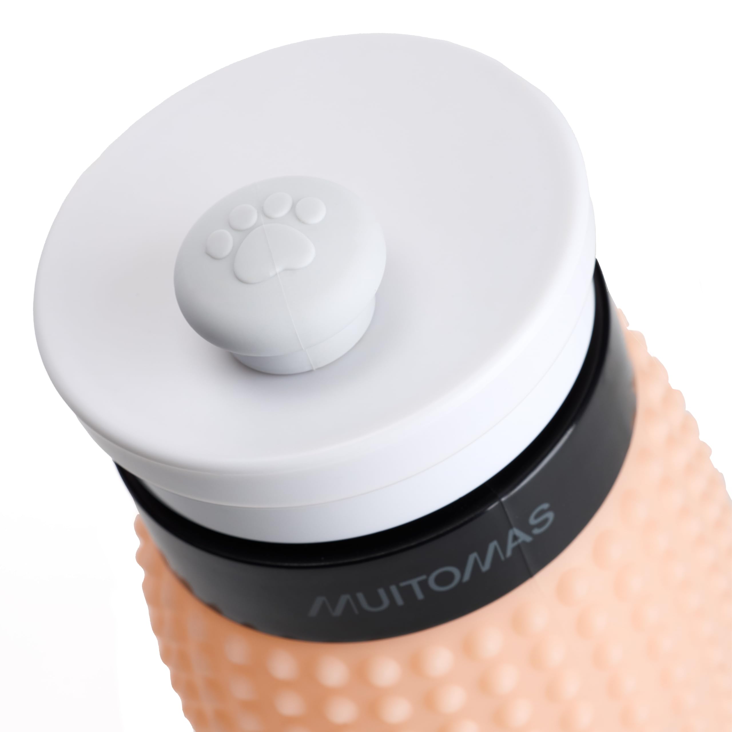 Muitomas, Borraccia per Cani Portatile e AntiPerdite, Compatta e Leggera, Capacità di 350 ml, Colore Peach Fuzz