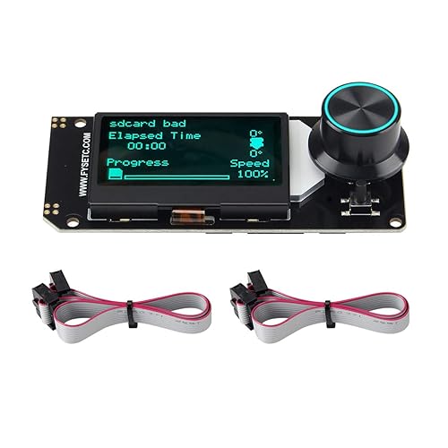 FYSETC V2.1 RGB Mini 12864 Pantalla LCD gráfica Voro Prussa Smart Display Controller Board Soporta Marliin DIY Tarjeta SD con cable para RAMPS 1.4