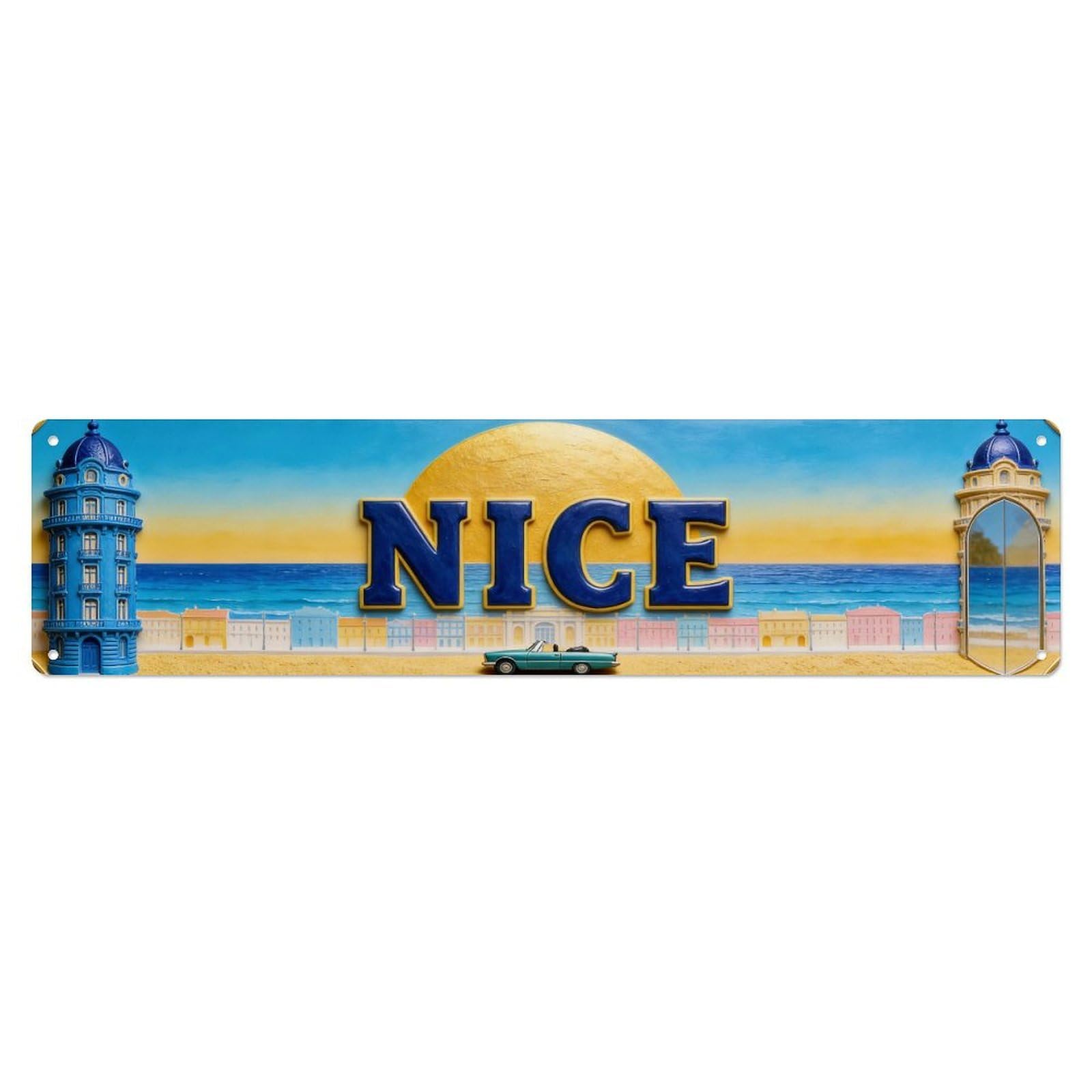 Nice France Vintage Metal Tin Sign