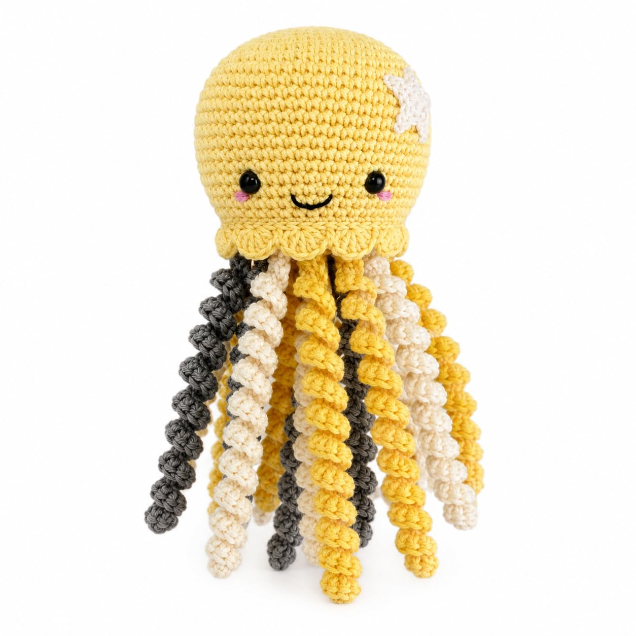 Crochet Octopus for Baby Newborn Child Yellow Handmade