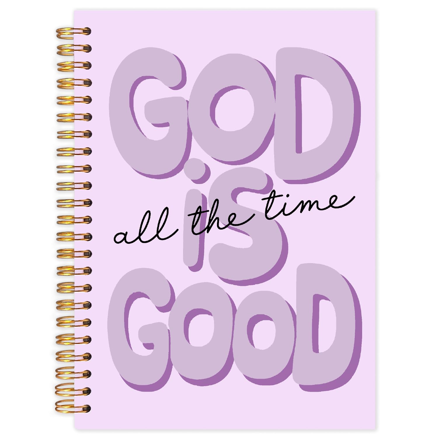 Yhtrg Purple Preppy God Is Good Notebooks, Brown Christian Spiral Notebook Gift for Women, Bible Journaling Notebooks for Office School Supplies, 5.5x8.3 Inch