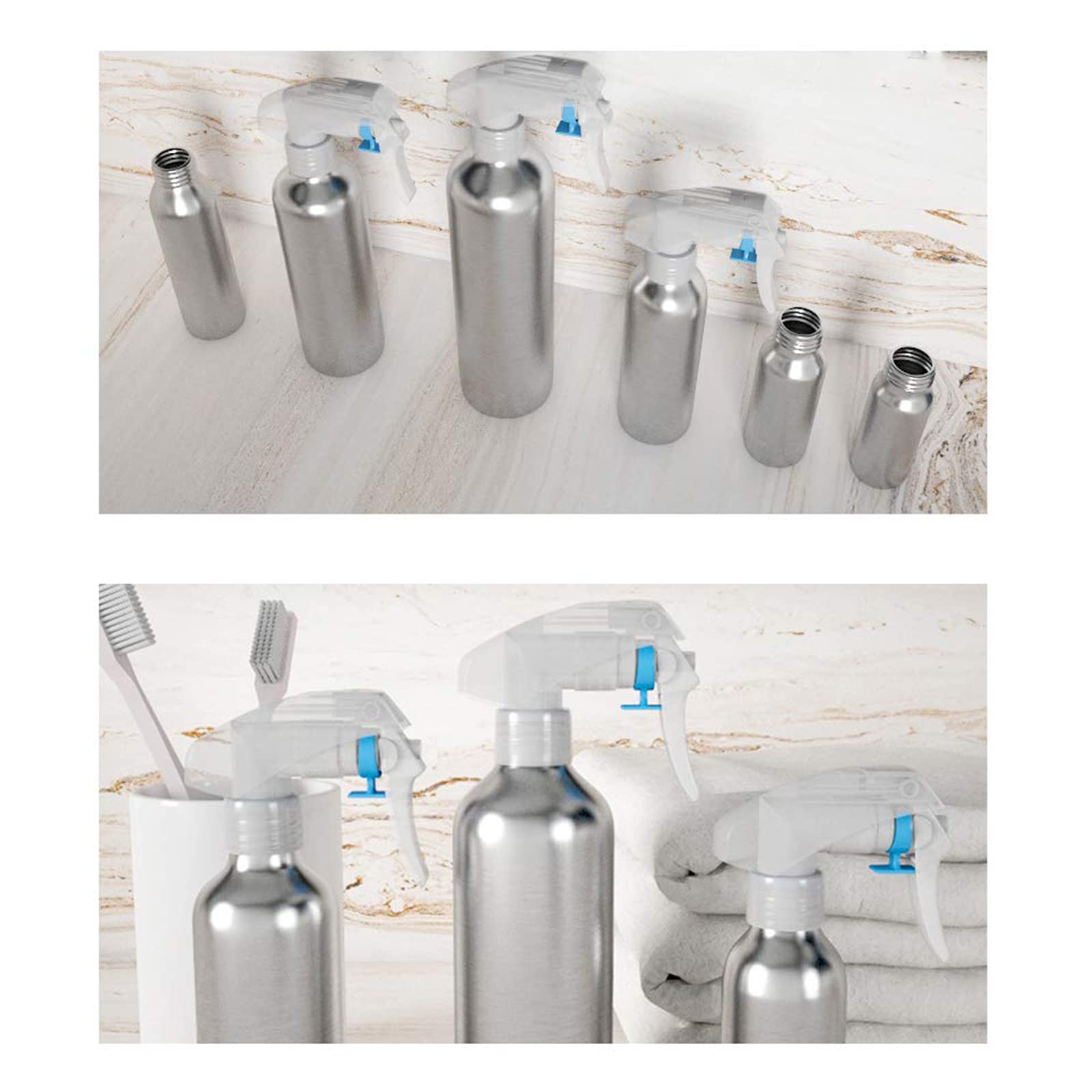 4 Alu-Sprühflaschen Mit Feinstnebel – 250 Ml, Wiederverwendbar, Für Kosmetik & Haushalt