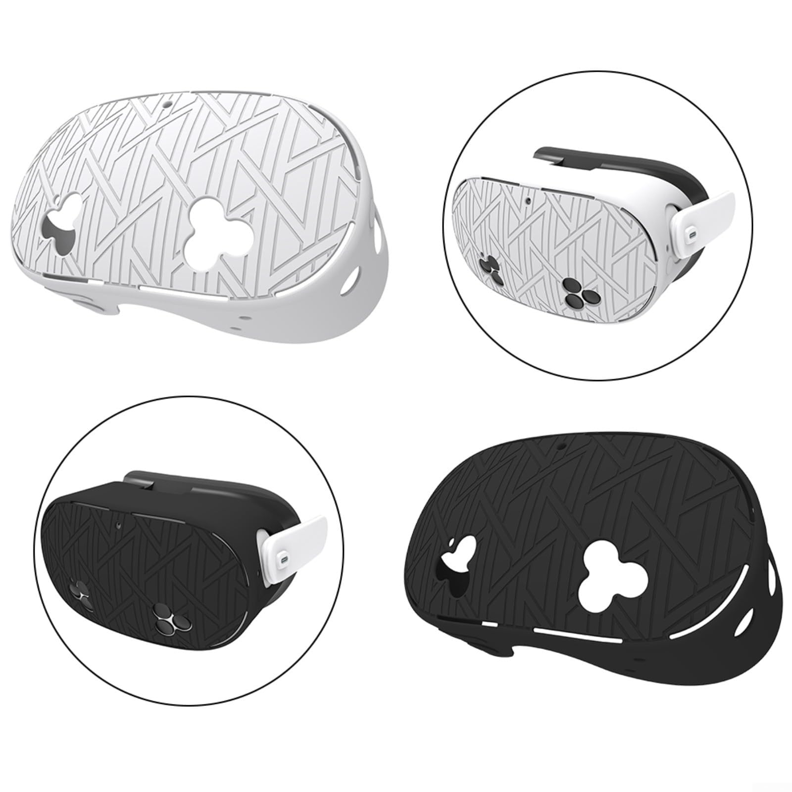 1 coque de protection en silicone pour Meta 3S contre la poussière et les rayures pour une utilisation VR pour votre casque 3S (blanc)
