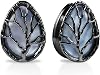 PUNKYOUTH 2PCS Teardrop Pearl Shell Ear Gauges Saddle Tunnels Double Flared Plugs Life Tree Elegant Stainless Steel Expander Stretcher Earrings For Women Guage 0g-1