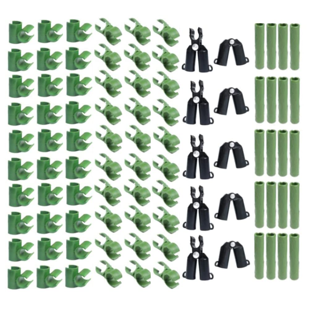 Photo 1 of 100 Pieces Adjustable Plant Trellis Connector Clip Plastic Plant Connector Stakes Garden Plastic Connector Connecting Joint Buckle Clip 8mm