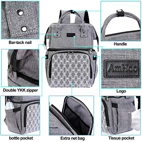 Image of AmHoo Insulated Lunch Box Cooler Backpack Waterproof Leak-Proof Lunch Bag Tote for Men Women Hiking Beach Picnic Trip with Strongest YKK Zipper Black