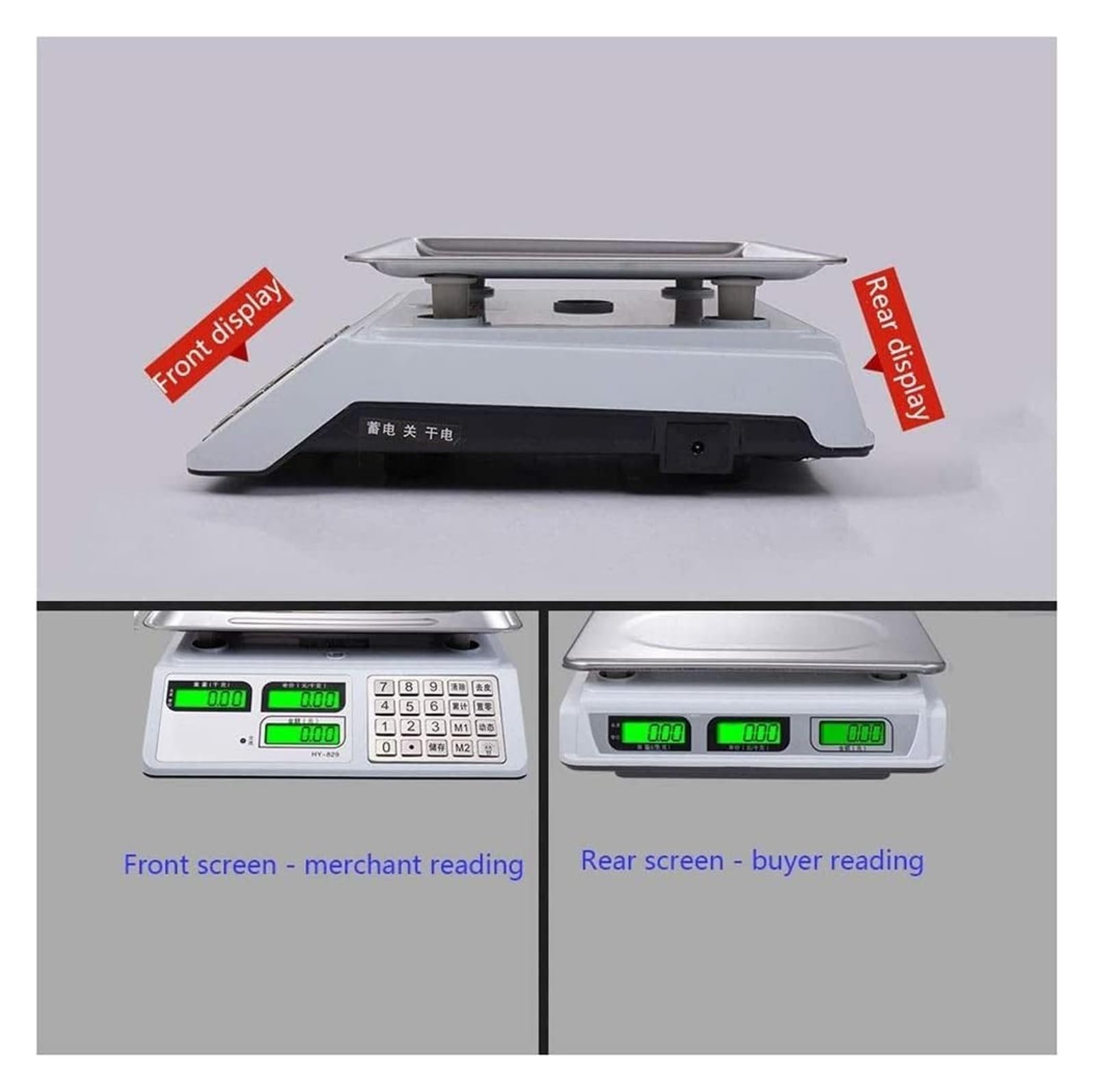Balanze elettroniche per cucina, bilancia da banco elettronica, display impermeabile in acciaio inossidabile per verdure e frutta, bilance elettroniche multifunzionali per fast food, bilance da 30 kg